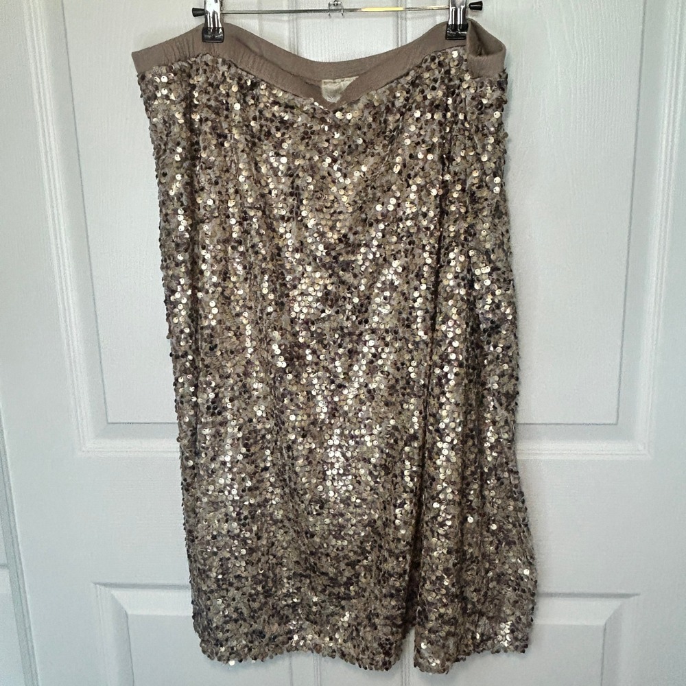 Dantelle Women's‎ 2X Skirt Sequin Bronze Gold Plus Size Party Cocktail Sparkle